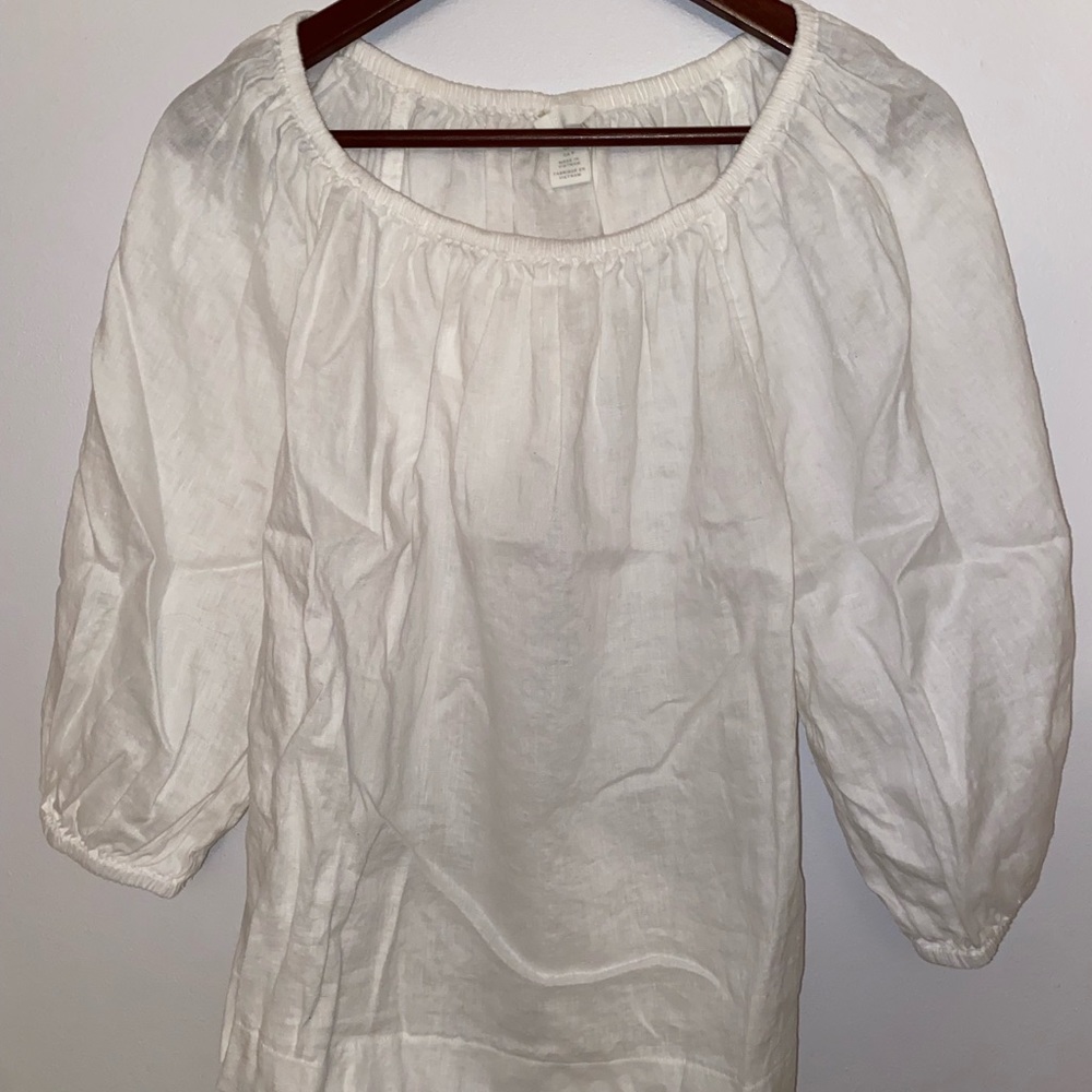 H&M White Linen Off the Shoulder Top
